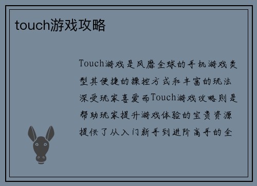touch游戏攻略